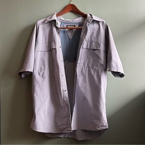 WindRiver | Men's Casual Greyish Blue Button Down Shirt